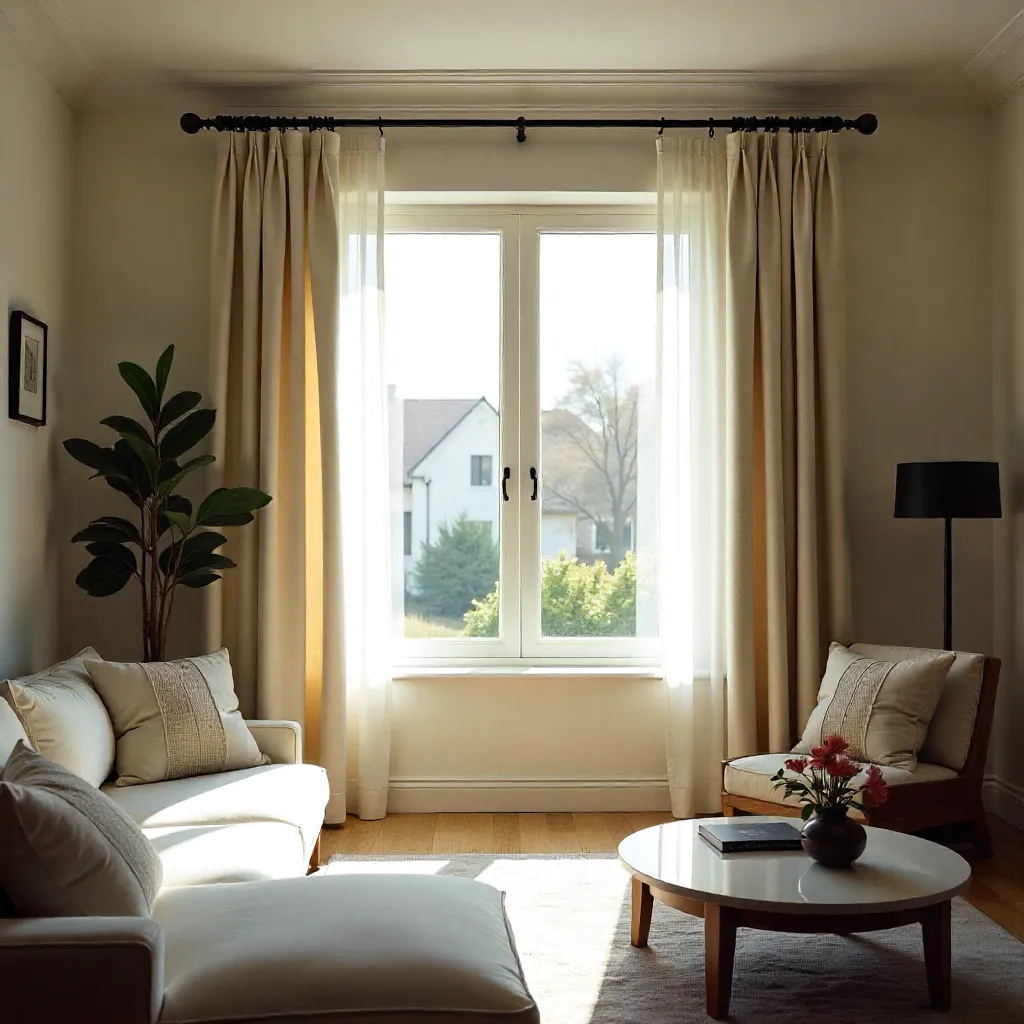 Metalliske kurtainstænger i forskellige finish